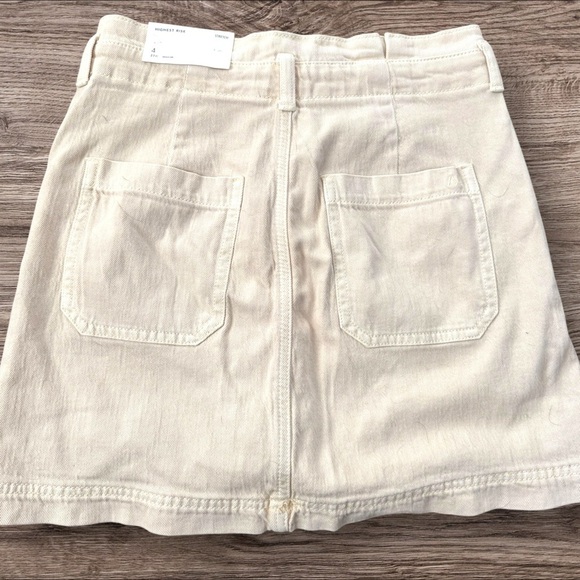 NWT’s American Eagle Highest Rise khaki denim skirt size 4 - Picture 3 of 9